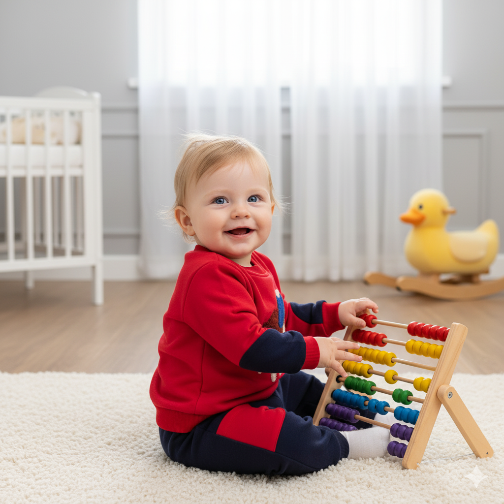 Kirpi Nakışlı Şapkalı Erkek Bebek İkili Takım Kırmızı